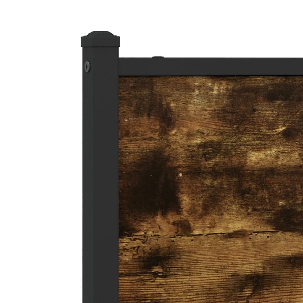 Metal Bed Frame without Mattress Smoked Oak 90x200 cm