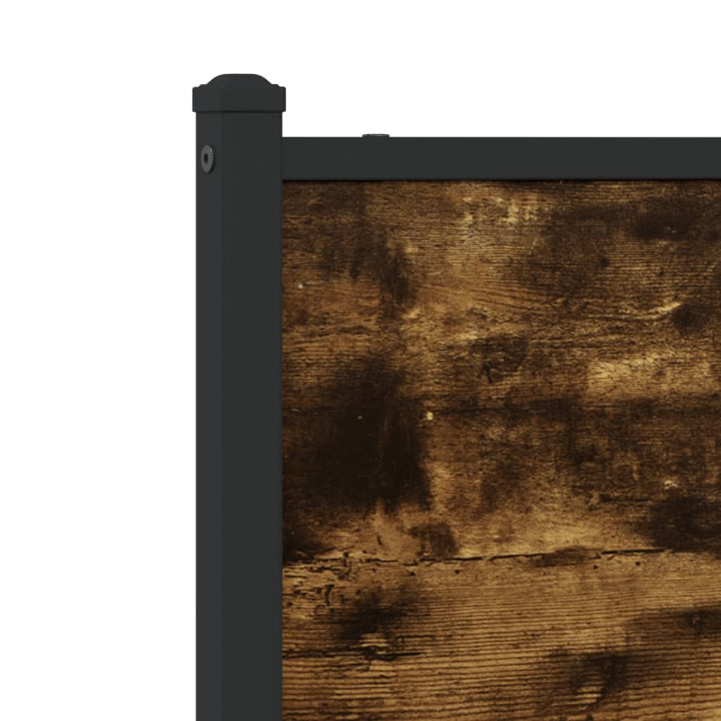 Metal Bed Frame without Mattress Smoked Oak 107x203 cm