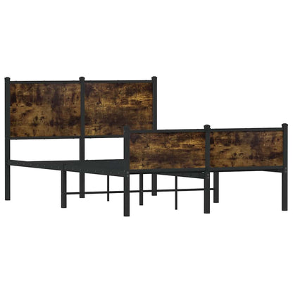 Metal Bed Frame without Mattress Smoked Oak 120x200 cm