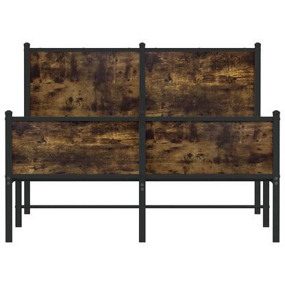 Metal Bed Frame without Mattress Smoked Oak 120x200 cm