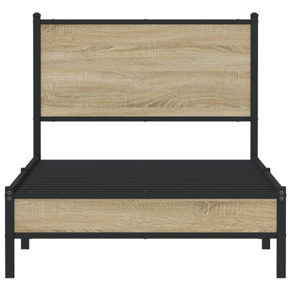 Metal Bed Frame without Mattress Sonoma Oak 80x200 cm