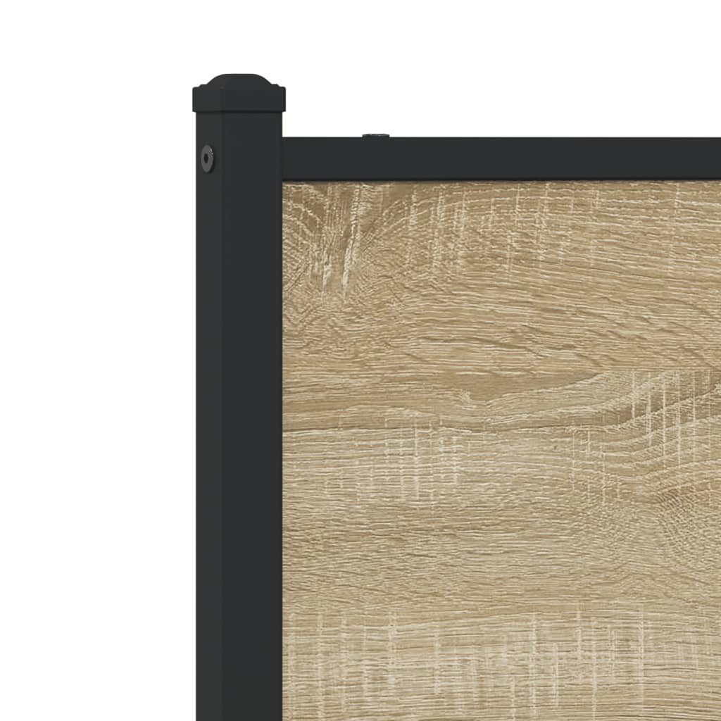 Metal Bed Frame without Mattress Sonoma Oak 100x200 cm