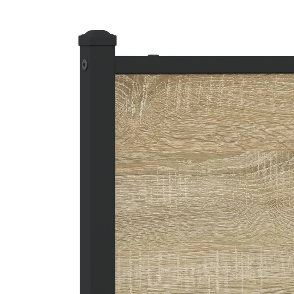 Metal Bed Frame without Mattress Sonoma Oak 120x190 cm Small Double