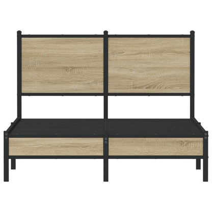 Metal Bed Frame without Mattress Sonoma Oak 120x200 cm