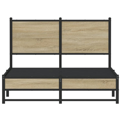 Metal Bed Frame without Mattress Sonoma Oak 120x200 cm