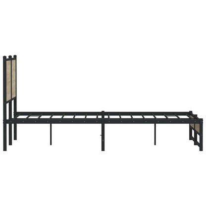 Metal Bed Frame without Mattress Sonoma Oak 150x200 cm King Size