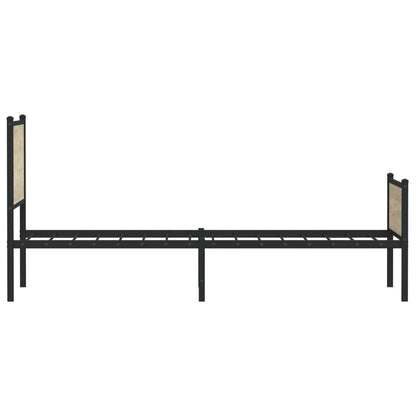 Metal Bed Frame without Mattress Sonoma Oak 107x203 cm