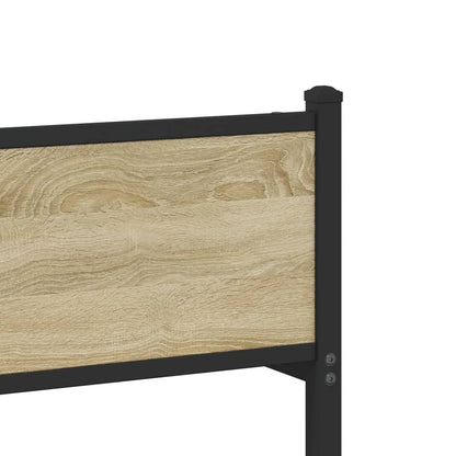 Metal Bed Frame without Mattress Sonoma Oak 107x203 cm