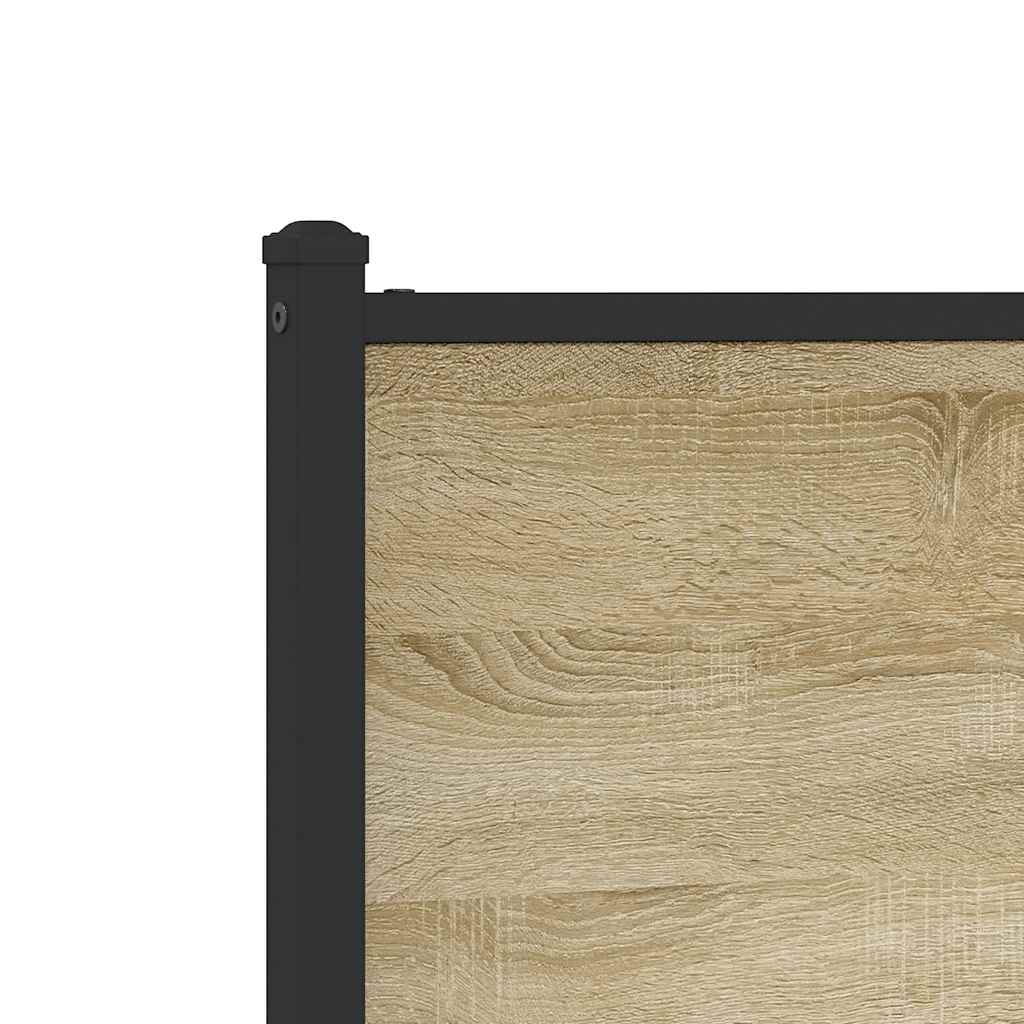 Metal Bed Frame without Mattress Sonoma Oak 140x200 cm