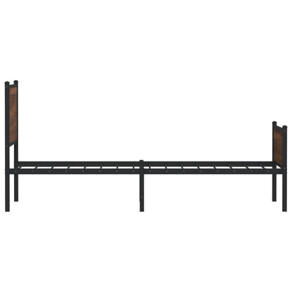 Metal Bed Frame without Mattress Brown Oak 80x200 cm