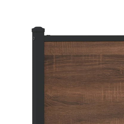 Metal Bed Frame without Mattress Brown Oak 80x200 cm