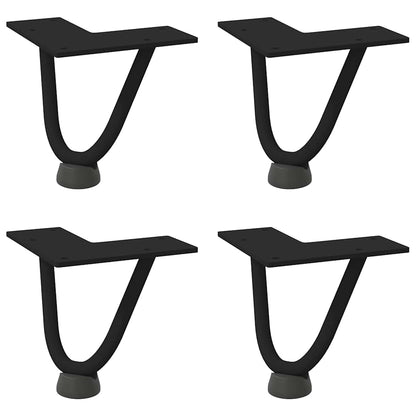 Hairpin Legs for Coffee Table 4 pcs Black 10 cm Solid Steel