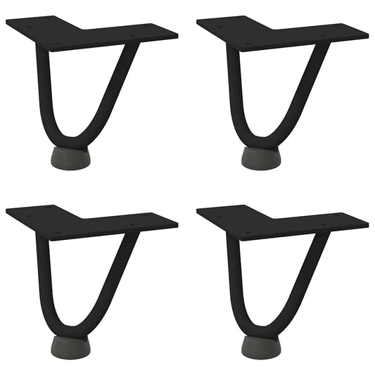 Hairpin Legs for Coffee Table 4 pcs Black 10 cm Solid Steel