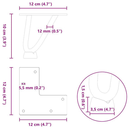 Hairpin Legs for Coffee Table 4 pcs White 10 cm Solid Steel