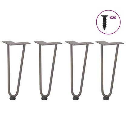 Hairpin Legs for Coffee Table 4 pcs Natural Steel 30 cm Solid Steel