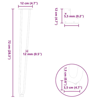 hairpin legs for console tables for Console Table 4 pcs Anthracite 72 cm Solid Steel