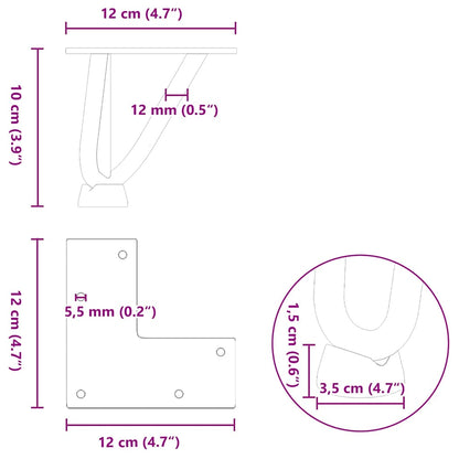 Hairpin Legs for Coffee Table 4 pcs Anthracite 10 cm Solid Steel