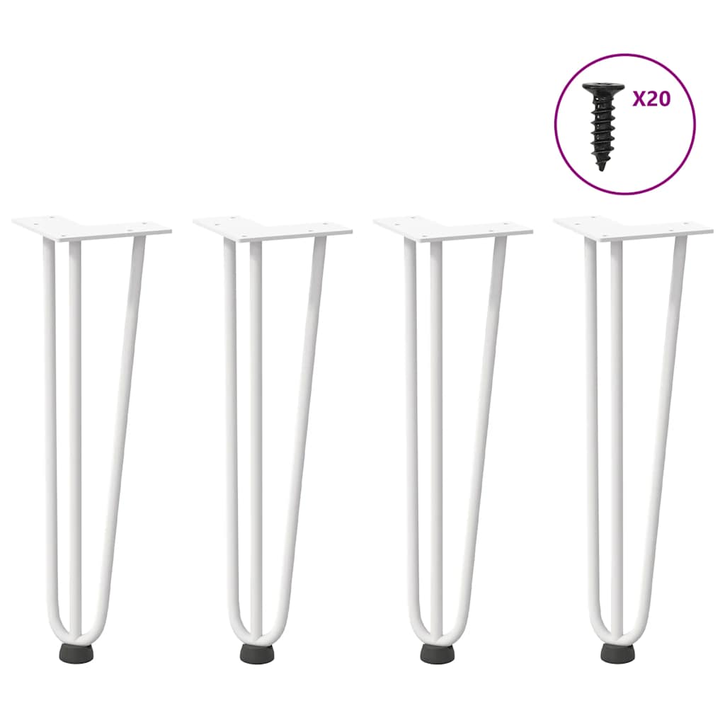 Hairpin Legs for Coffee Table 4 pcs White 42 cm Solid Steel