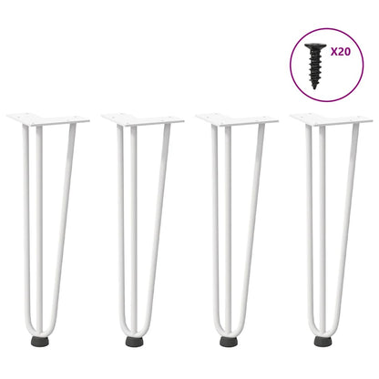 Hairpin Legs for Coffee Table 4 pcs White 42 cm Solid Steel