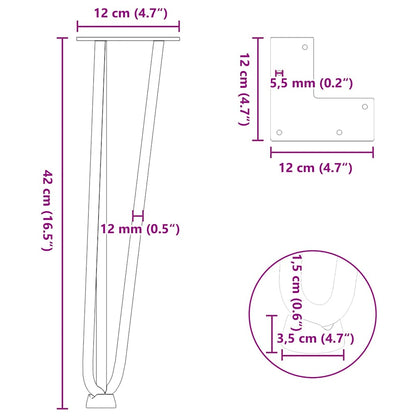 Hairpin Legs for Coffee Table 4 pcs White 42 cm Solid Steel