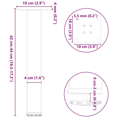 Coffee Table Legs 4 pcs White 42-44 cm Steel