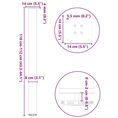 Bar Table Legs 4 pcs Anthracite 110-112 cm Steel
