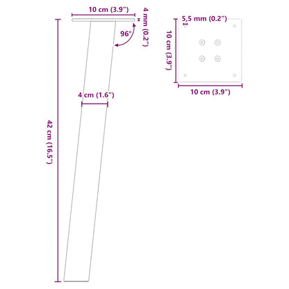 Coffee Table Legs 4 pcs Black 42 cm Steel