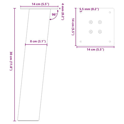 Coffee Table Legs 4 pcs Anthracite 30 cm Steel