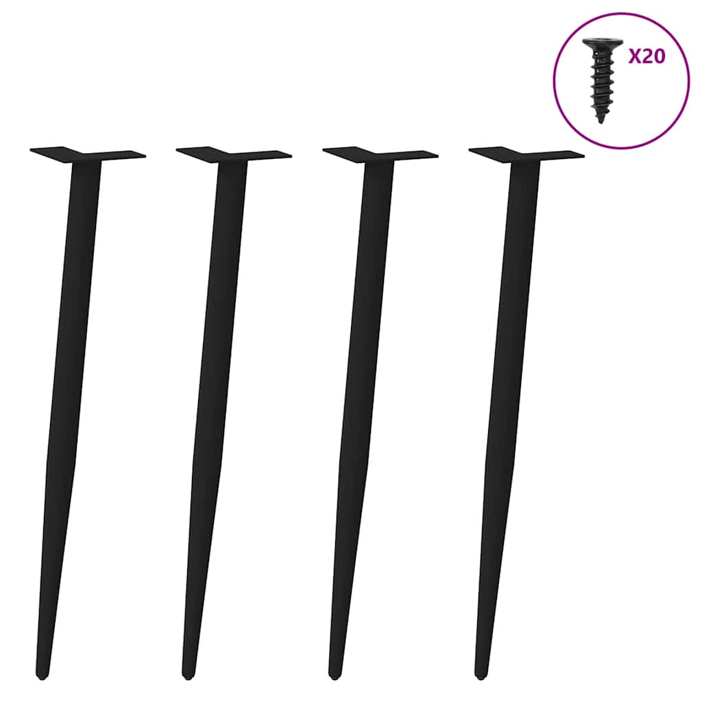 Console Table Legs Conical Shape 4 pcs Black 72-73 cm Steel