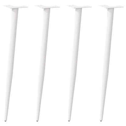 Console Table Legs Conical Shape 4 pcs White 72-73 cm Steel