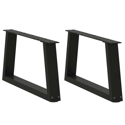 Coffee Table Legs V-Shape 2 pcs Black 70x(30-31.3) cm Steel