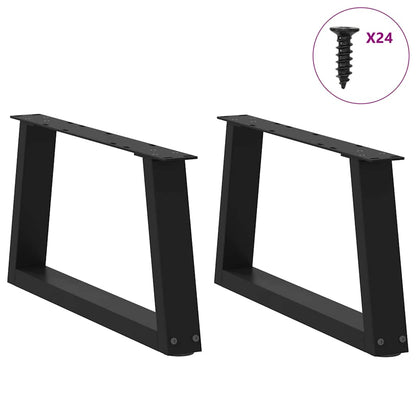 Coffee Table Legs V-Shape 2 pcs Black 70x(30-31.3) cm Steel