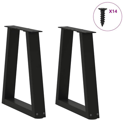 Dining Table Leg | Set of 2 | Black | Powder-Coated Steel