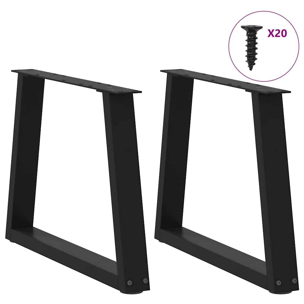 Coffee Table Legs V-Shape 2 pcs Black 50x(42-43.3) cm Steel