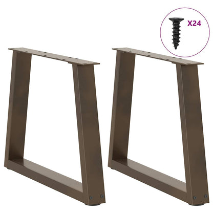 Coffee Table Legs V-Shape 2 pcs Natural Steel 60x(42-43.3) cm Steel