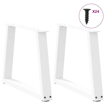 Coffee Table Legs V-Shape 2 pcs White 70x(42-43.3) cm Steel