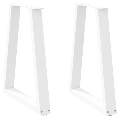 Dining Table Legs V-Shape 2 pcs White 50x(72-73.3) cm Steel