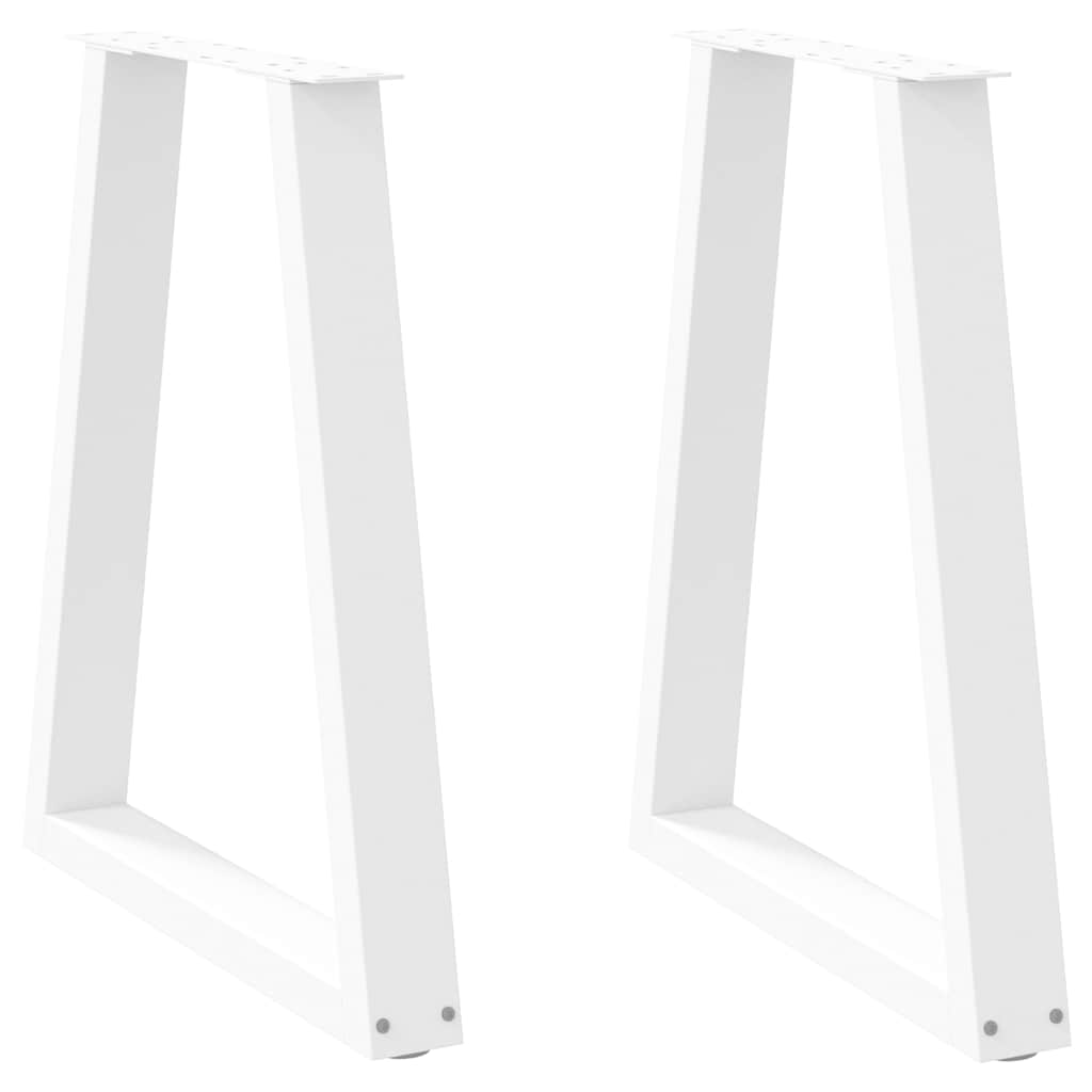 Dining Table Legs V-Shape 2 pcs White 60x(72-73.3) cm Steel
