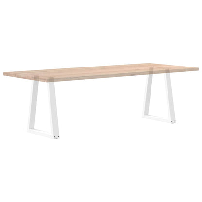 Dining Table Legs V-Shape 2 pcs White 60x(72-73.3) cm Steel