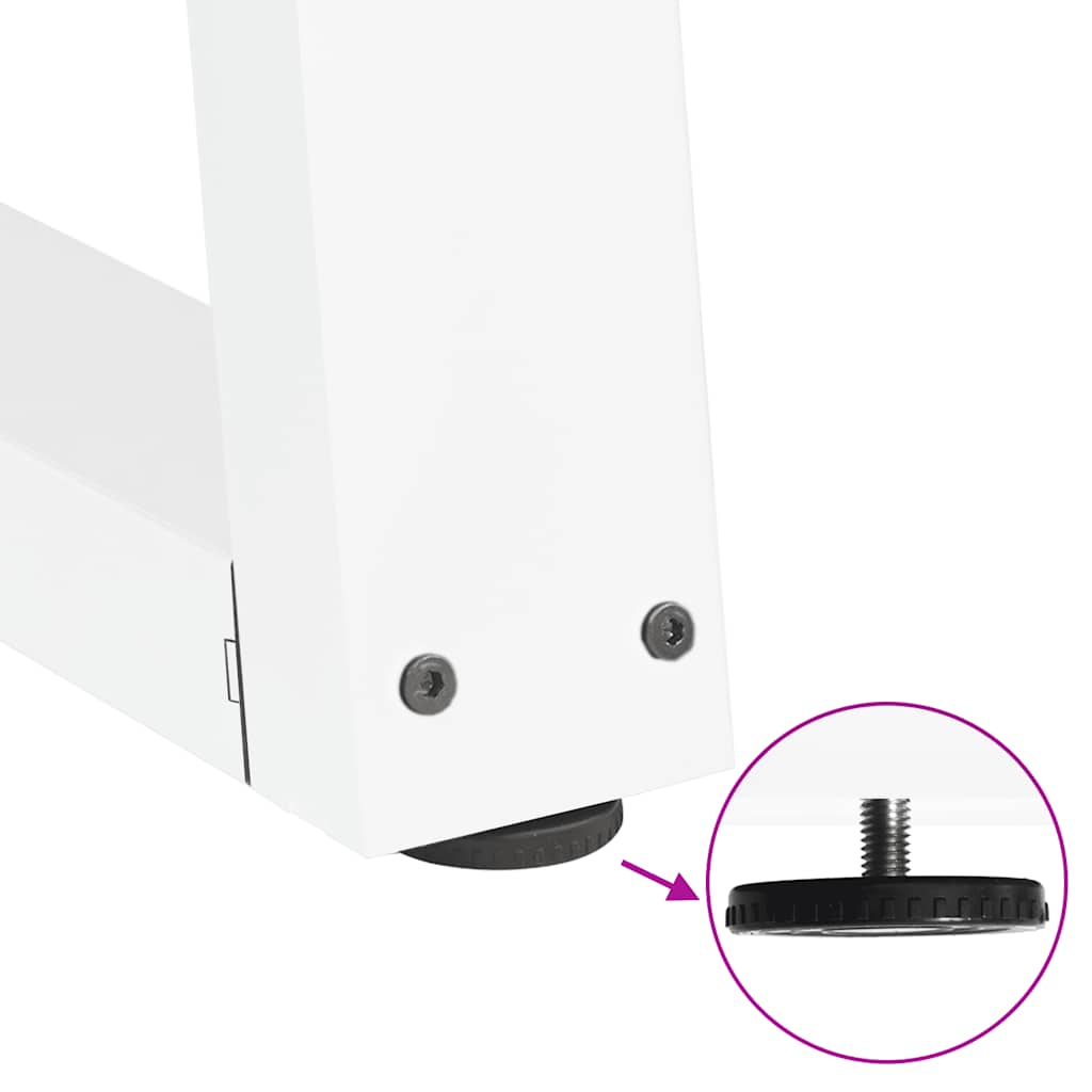 Dining Table Legs V-Shape 2 pcs White 60x(72-73.3) cm Steel
