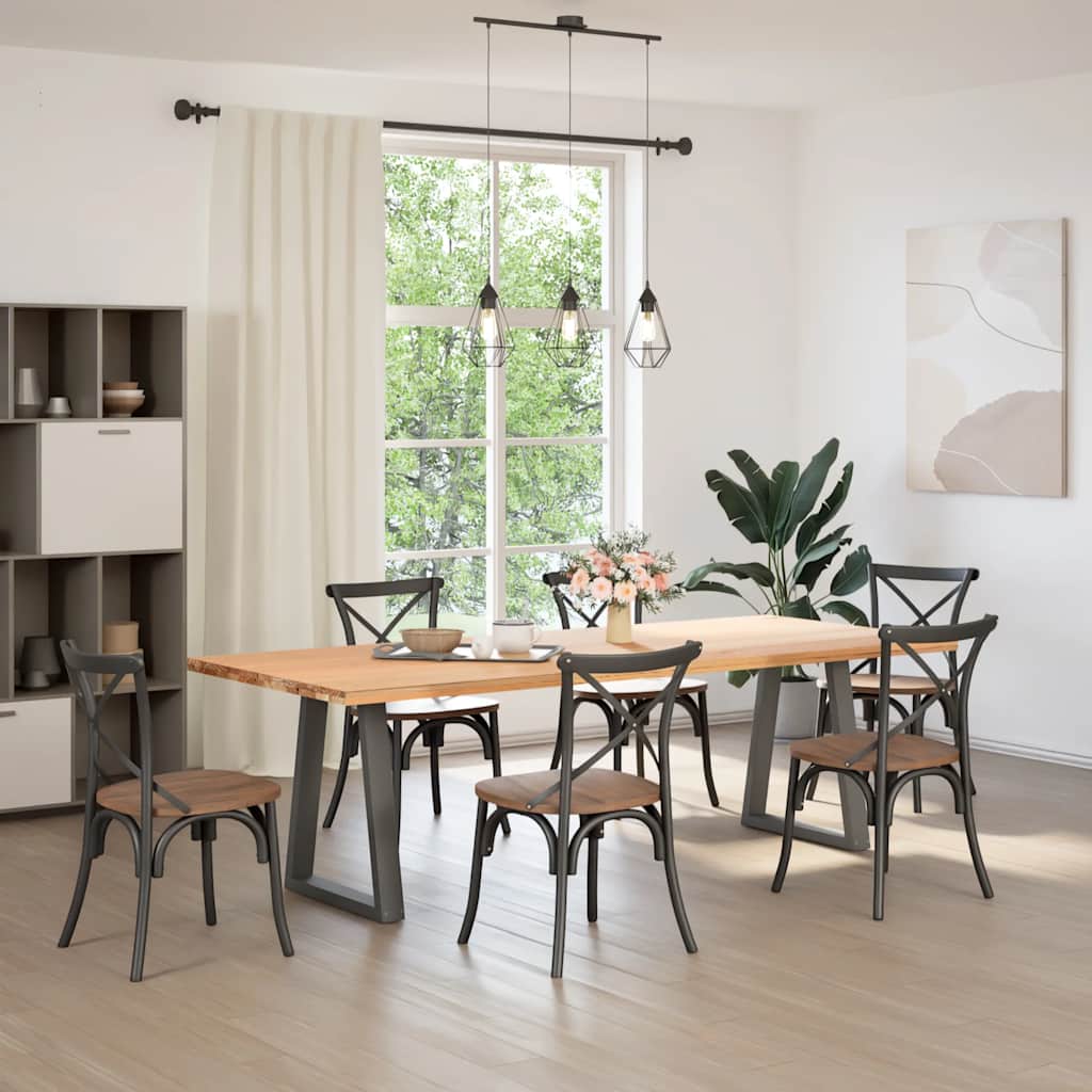 Dining Table Legs V-Shape 2 pcs Anthracite 60x(72-73.3) cm Steel