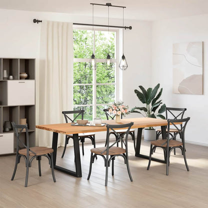 Dining Table Leg | Set of 2 | Black | Powder-coated steel | Standard