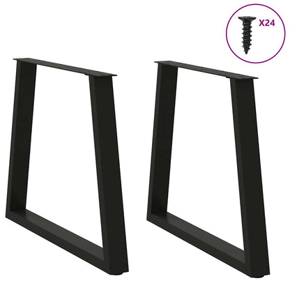 Dining Table Leg | Set of 2 | Black | Powder-coated steel | Standard