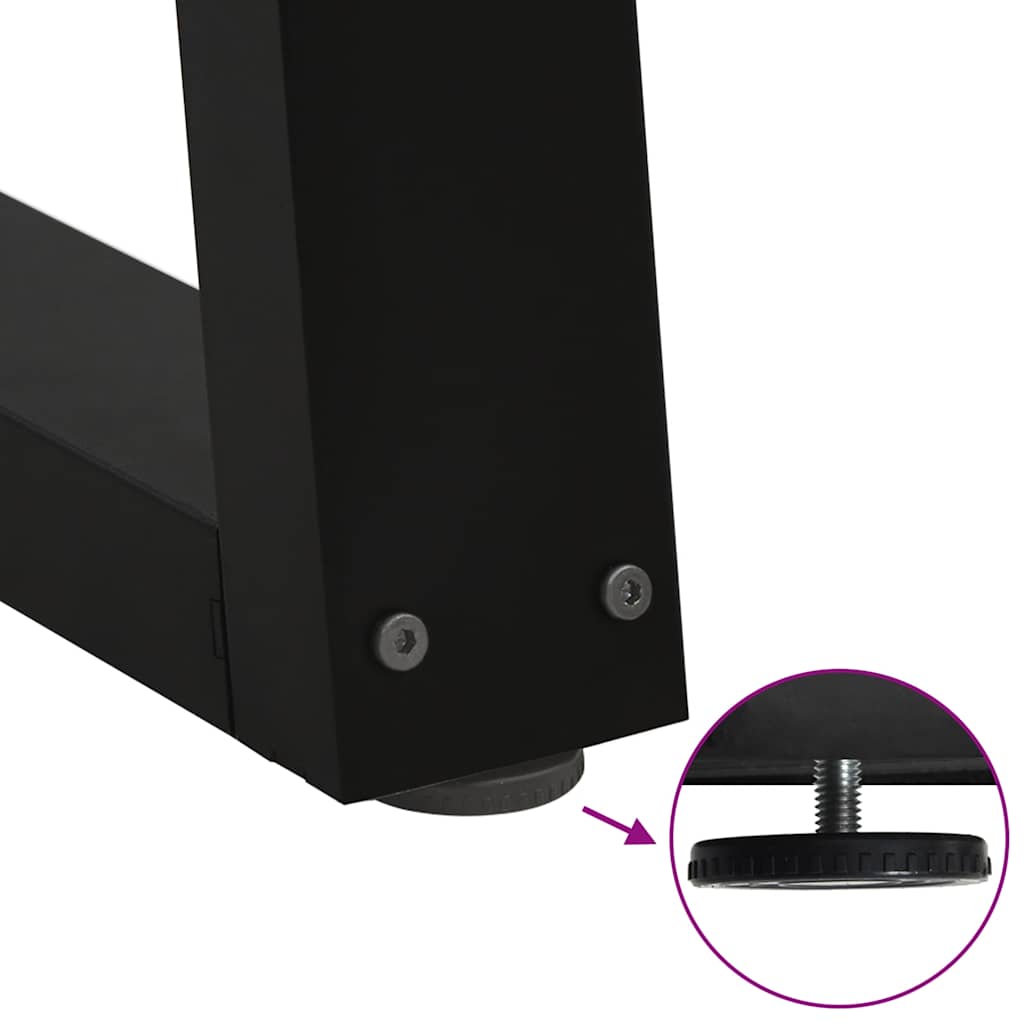 Dining Table Leg | Set of 2 | Black | Powder-coated steel | Standard