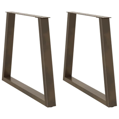 Dining Table Legs V-Shape 2 pcs Natural Steel 80x(72-73.3) cm Steel