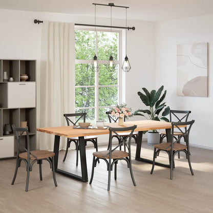 Dining Table Legs V-Shape 2 pcs Black 90x(72-73.3) cm Steel