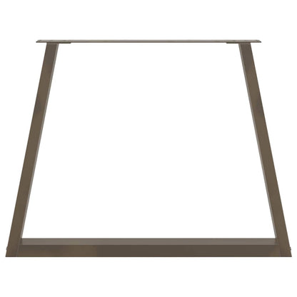 Dining Table Legs V-Shape 2 pcs Natural Steel 90x(72-73.3) cm Steel