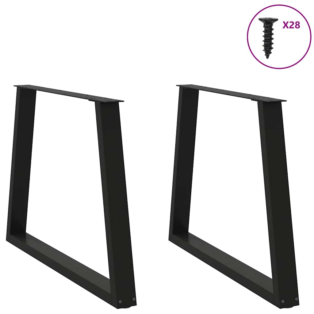 Dining Table Legs V-Shape 2 pcs Black 100x(72-73.3) cm Steel