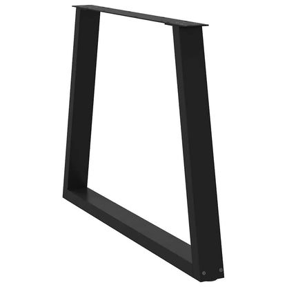 Dining Table Legs V-Shape 2 pcs Black 100x(72-73.3) cm Steel