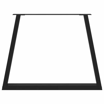 Dining Table Legs V-Shape 2 pcs Black 100x(72-73.3) cm Steel